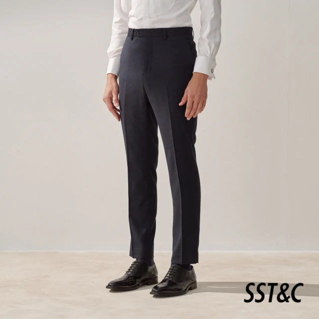 SST&C 新品上市 灰色紋理裁縫版西裝褲021230800