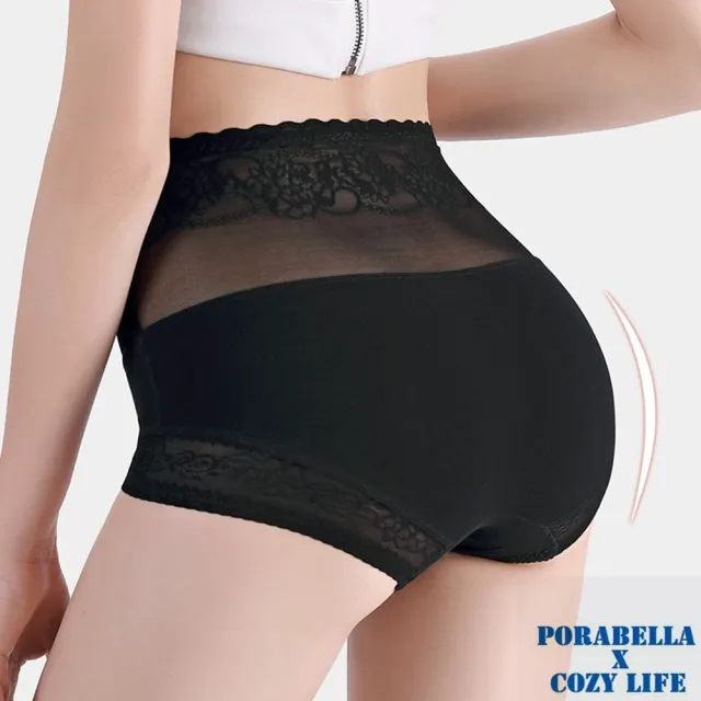 【Porabella】三件一組 收腹提臀內褲 內褲 收腹內褲 加高內褲 加大內褲 舒適內褲 蕾絲內褲 UNDERWEAR