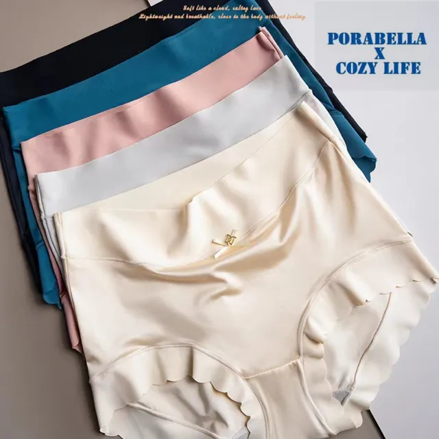 【Porabella】三件一組 收腹提臀內褲 內褲 收腹內褲 蠶絲內褲 加大內褲 舒適內褲 緞面內褲 UNDERWEAR