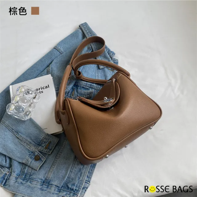 【Rosse Bags】歐美風格大容量單肩手提包(現+預  棕色／卡其色／米杏色／黑色／白色)