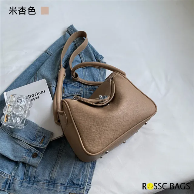 【Rosse Bags】歐美風格大容量單肩手提包(現+預  棕色／卡其色／米杏色／黑色／白色)