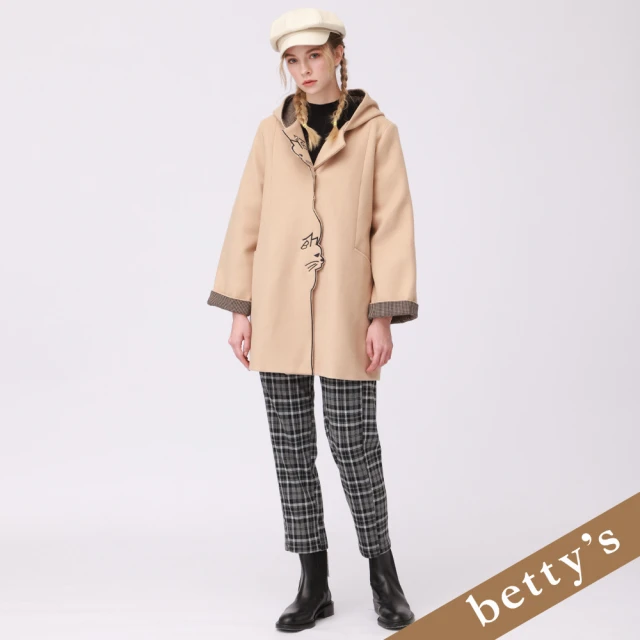 betty’s 貝蒂思 網路獨賣★素色百搭防風長版連帽外套(