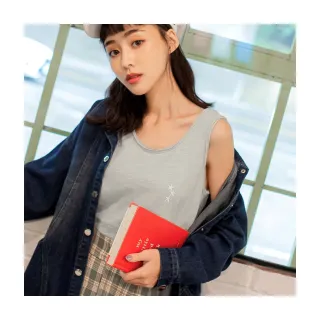 【OB 嚴選】竹節棉星星刺繡素面多色不收邊背心 《GA437》