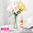 【Eclat】匠心花藝高雅花紋六角時尚晶透花瓶大款_2款任選(花瓶擺件 花藝花器 插花裝飾品 造型花瓶)