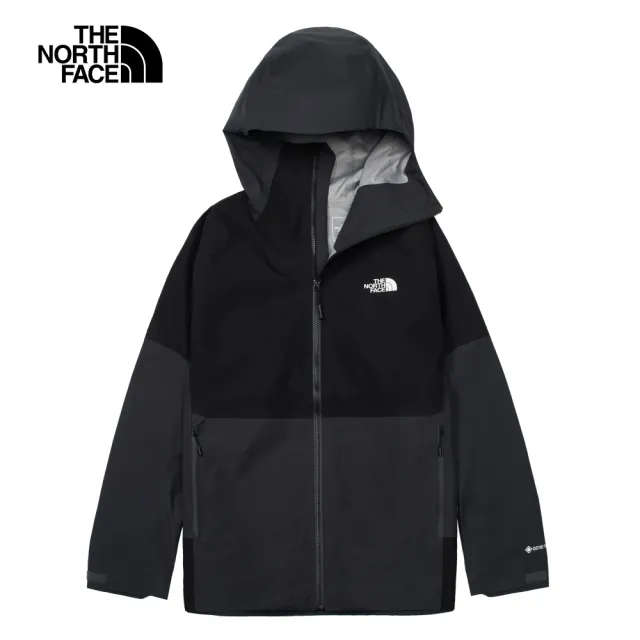 【The North Face 官方旗艦】北面男款黑色防水透氣衝鋒衣外套｜851KMN8(外套)