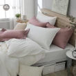【棉眠DreamTime】100%精梳棉四件式被套床包組-杏仁白、灰玫粉(雙人)