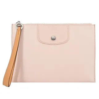 【LONGCHAMP】LE PLIAGE CITY系列PVC帆布手拿包(裸粉)