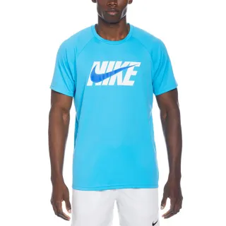 【NIKE 耐吉】Sketch 男 短袖 上衣 T恤 防曬衣 抗UV 運動 訓練 休閒 舒適 水藍(NESSD687-480)