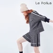 【Le Polka】黑白千鳥格針織五分短褲-女