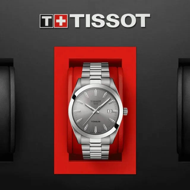 【TISSOT 天梭 官方授權】GENTLEMAN系列 低敏輕巧 鈦金屬 紳士腕錶 母親節 禮物(T1274104408100)