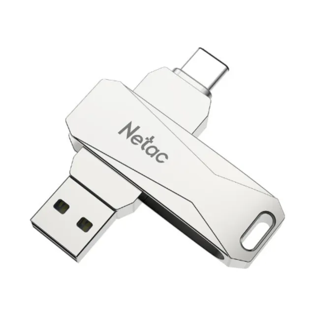 【Netac】64GB 全金屬 TypeC/USB3.0 OTG 雙用隨身碟(台灣公司貨  原廠5年保固)