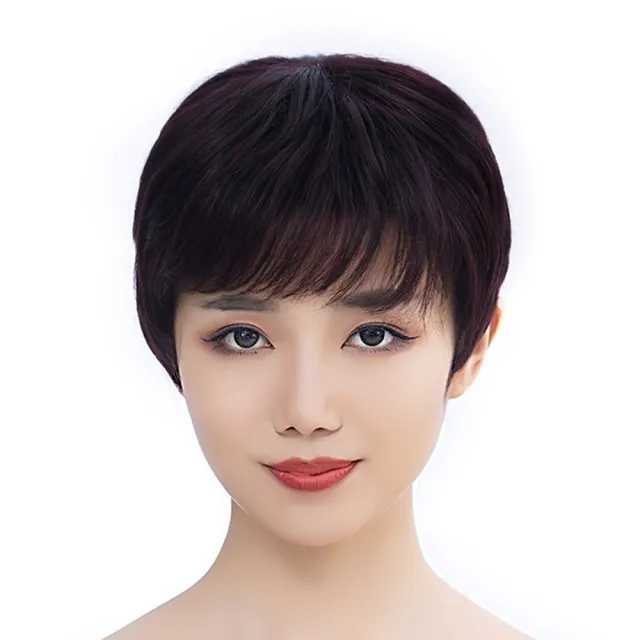 【巴黎精品】現貨+預購 女短假髮真髮假髮透氣假髮片輕量隱形增髮量假髮接髮(簡約自然短直髮4色a1cq30)