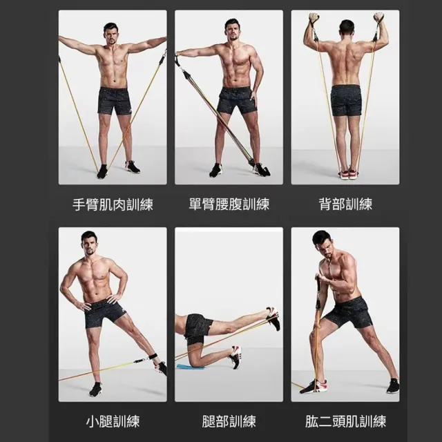 【kingkong】14件入 多功能健身150磅拉力繩 拉力帶(健身彈力繩 阻力帶 拉力帶 訓練帶 負重訓練)