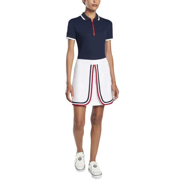 【G/FORE】GROSGRAIN SPLIT-FRONT SKORT 女士 高爾夫球短裙 白色(G4LS21B08-SNO)