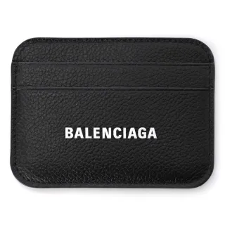 【Balenciaga 巴黎世家】經典LOGO 黑色 小牛皮 卡片套 扁平卡夾(5938121IZIM1090)