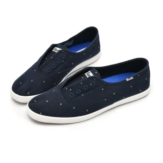 【Keds】CHILLAX 經典時尚縫線套入式休閒鞋(深藍)
