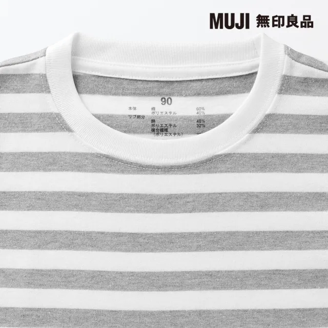 【MUJI 無印良品】幼兒棉混聚酯纖維圓領長袖T恤(共6色)