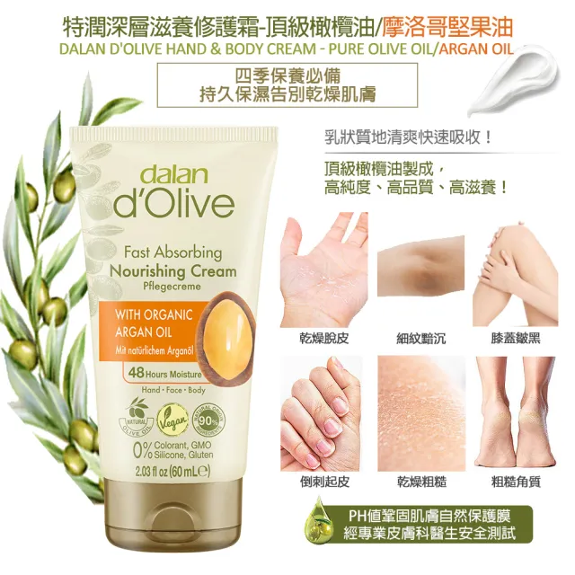 即期品【dalan】頂級摩洛哥堅果油特潤深層滋養修護霜60ml(2入組)