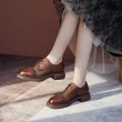 【Vecchio】真皮休閒鞋 牛皮休閒鞋/全真皮頭層牛皮網紗拼接時尚個性休閒鞋(棕)