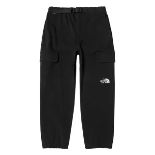 【The North Face 官方旗艦】北面兒童黑色DWR防潑水可調節腰帶休閒褲｜8749JK3