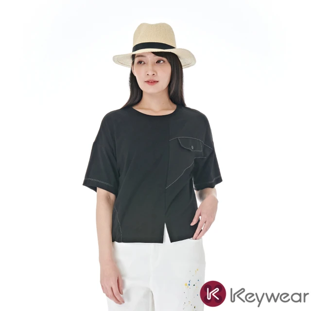 KeyWear 奇威名品 修身長版連帽衍縫外套 推薦