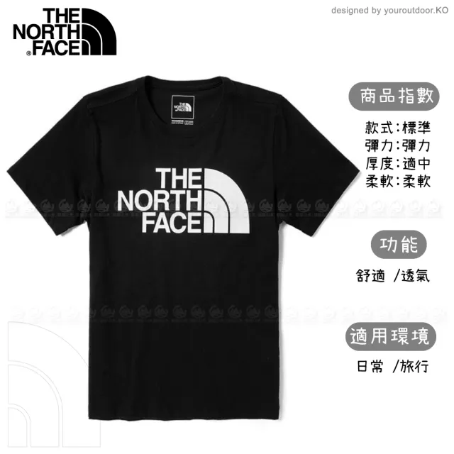 【The North Face】女 LOGO短袖上衣《黑》4U8K/排汗快乾/運動衣(悠遊山水)