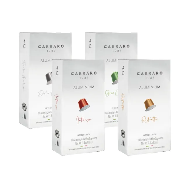 【CARRARO】咖啡膠囊禮盒 頂級咖啡系列(40顆/組;適用於Nespresso Original系列膠囊咖啡機)