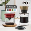 【PO:】手沖咖啡玻璃杯組(咖啡杯350ml/濾杯組)(多色可選)