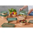 【CorelleBrands 康寧餐具】可微波不鏽鋼長方形保鮮盒1800ML兩入組(烤盤/扁形保鮮盒)