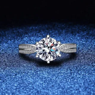 【巴黎精品】現貨+預購 莫桑鑽石戒指飾品配件925純銀戒指婚戒鑽戒(星光皇后1克拉對戒莫桑鑽戒指a1cn144)