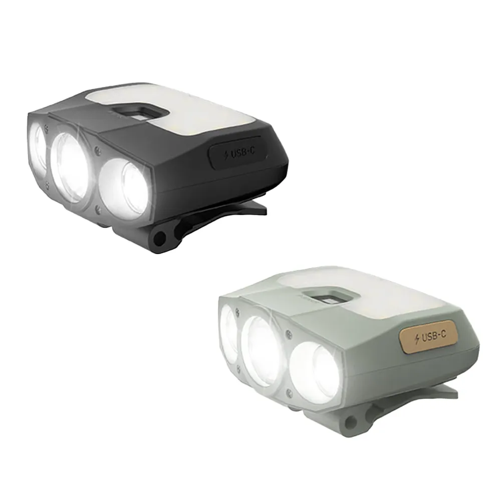 【CLAYMORE】Capon 200H 安全帽夾燈 180度轉軸 投射/散射雙燈型   灰綠/黑 兩色可選(CLP-2000)