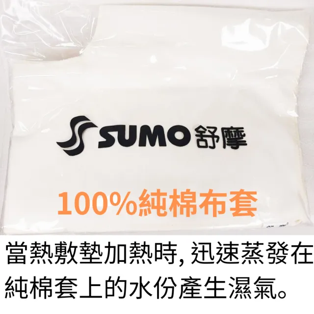 【SUMO 舒摩】舒摩LED型熱敷墊 14x27吋(白色搖控器 電熱毯)