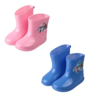 【布布童鞋】POLI波力警車兒童短筒雨鞋(粉紅色/藍色)