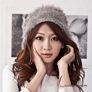 【 Lavender  】多功能帽-人工貂毛系列(灰色)