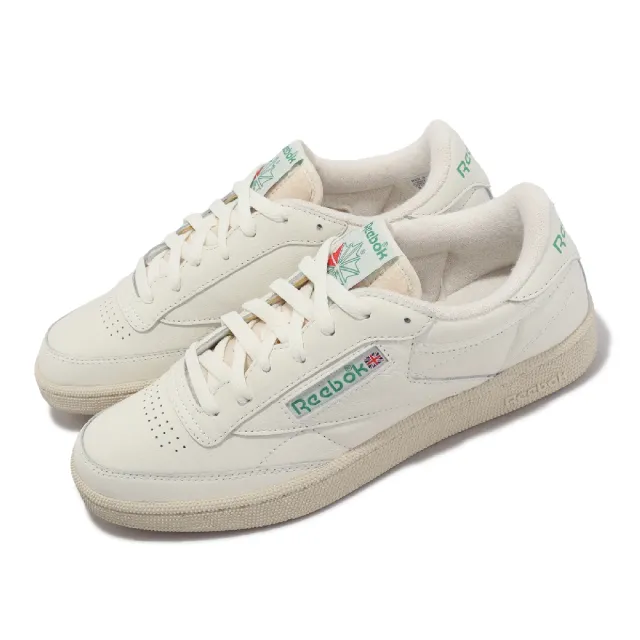 【REEBOK】休閒鞋 Club C 85 Vintage 男鞋 女鞋 米白 綠 復古 皮革 仿舊 奶油底(100000317)