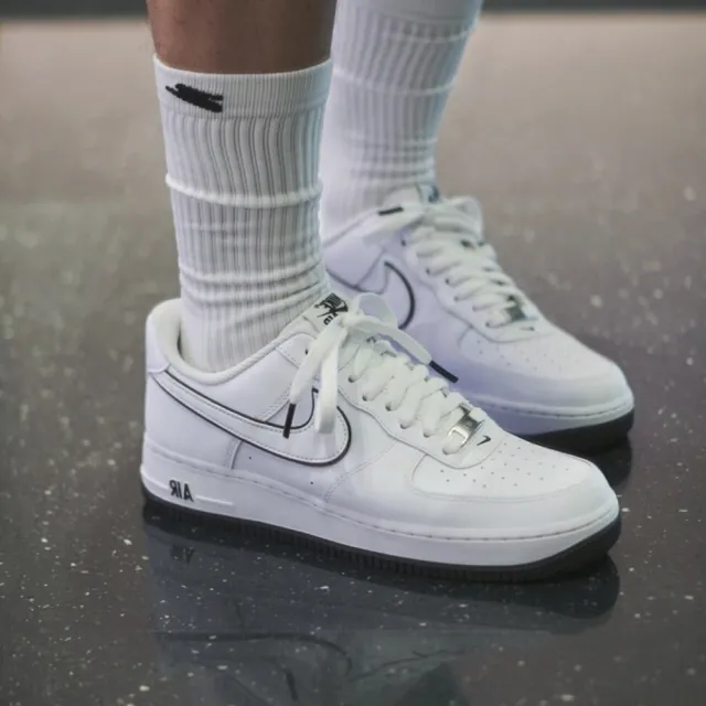 NIKE 耐吉】Nike Air Force 1 Low White Black 滾邊黑白黑經典運動休閒