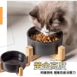 【LIKE PET】寵物北歐質感碗架 鐵架雙碗(陶瓷碗/寵物餐桌/高級質感/貓碗狗碗/寵物碗)