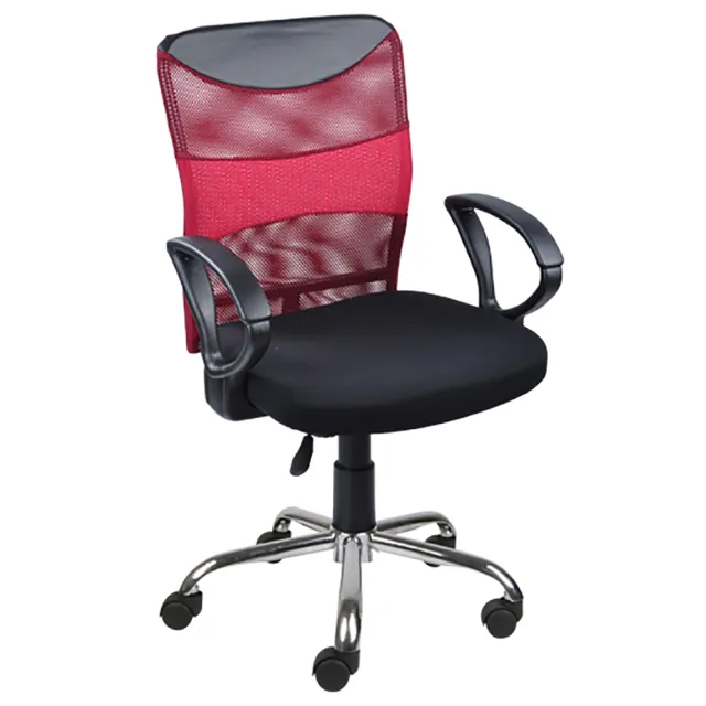 《BuyJM》雷斯電鍍腳網布扶手辦公椅/電腦椅3色可選擇