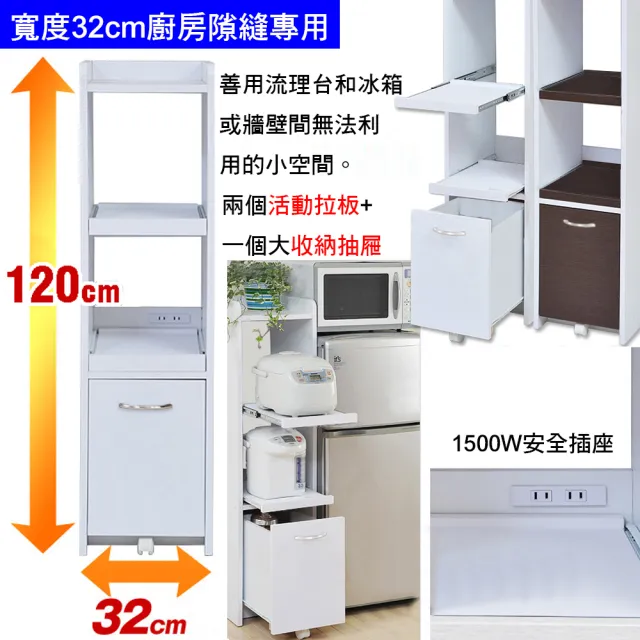 【C&B】一般型廚房隙縫電器櫃(隙縫櫃 廚房櫃 台灣生產)