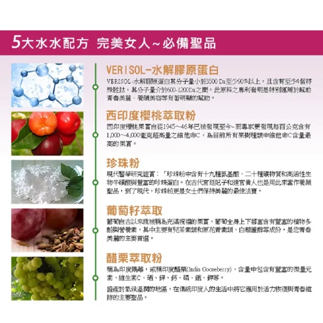 【草本之家】水解膠原蛋白1入(120粒/入 西印度櫻桃.珍珠粉.葡萄籽)