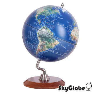 【WUZ 屋子】SkyGlobe 10吋衛星原貌木質底座立體地球儀