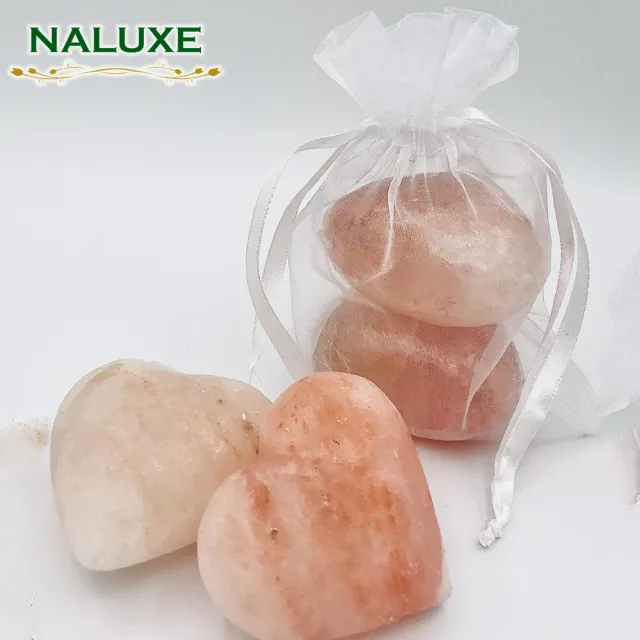 【Naluxe】玫瑰鹽心型按摩石(2入組)