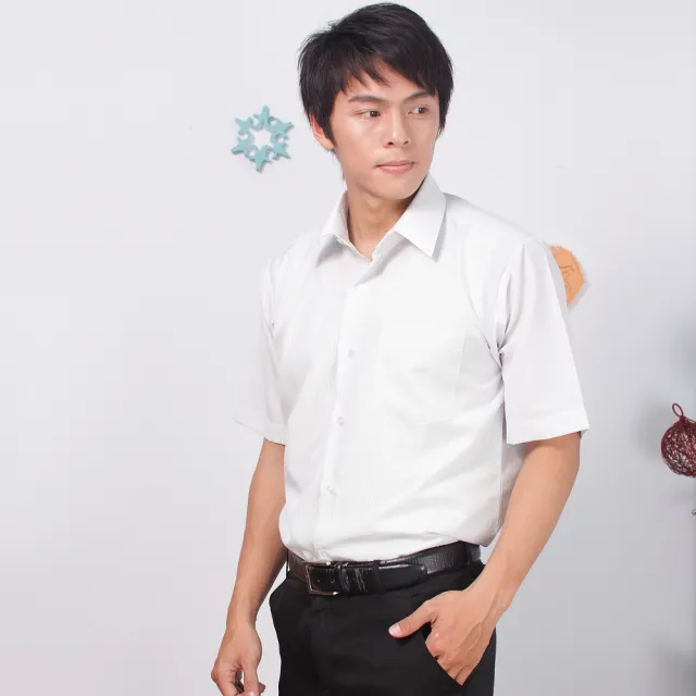 【JIA HUEI】短袖男仕吸濕排汗防皺襯衫 3158條紋系列 商務   男襯衫 三件促銷組(台灣製造)