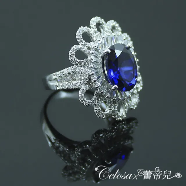 【Celosa珠寶】-花之戀藍寶戒指