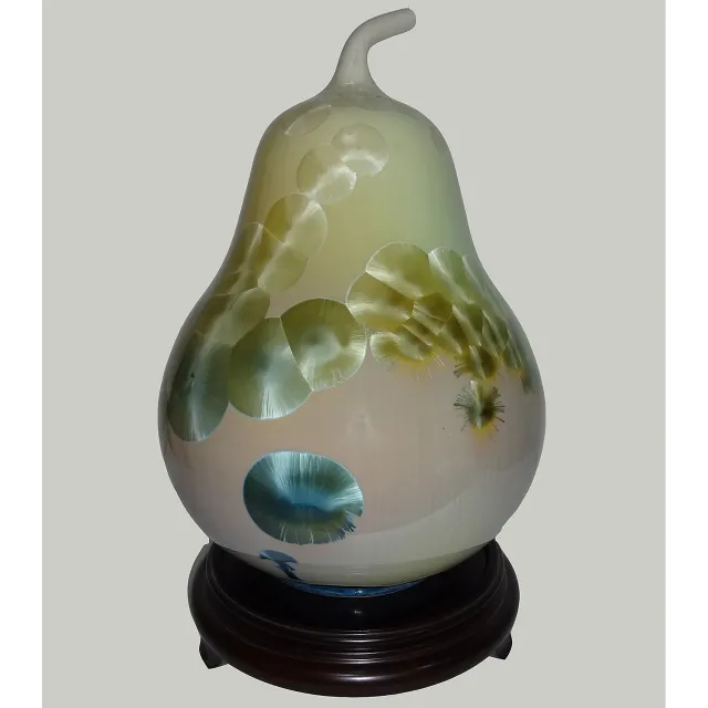 【開運陶源】聚寶盆 葫蘆甕 結晶釉瓷器 寓意 福祿壽-台灣首席結晶釉大師 彭文雄- 送禮首選!(11 inch福到)