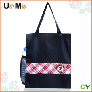 【UnMe】MIT可愛直式格格風手提袋/補習袋(紅格色/台灣製造)