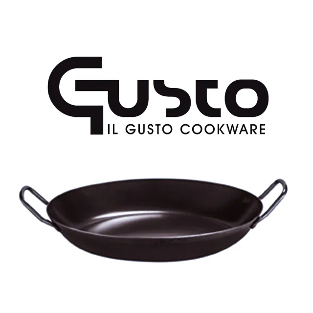 【GUSTO】無塗層黑鐵雙耳鍋(24cm)