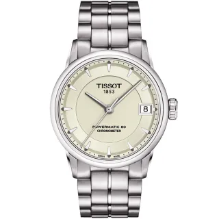 【TISSOT】T-Classic Luxury 天文台認證機械錶-銀 女王節(T0862081126100)