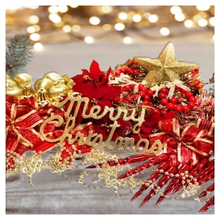 【聖誕裝飾特賣】聖誕裝飾配件包組合-紅金色系(8尺（240cm）樹適用（不含聖誕樹 不含燈)