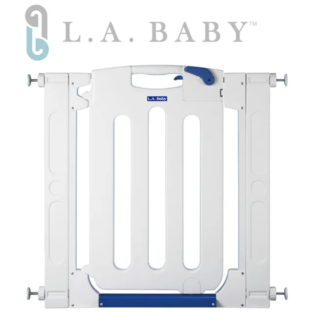 【美國 L.A. Baby】幼兒安全門欄/圍欄/柵欄(繽紛黃色/贈兩片延伸件)